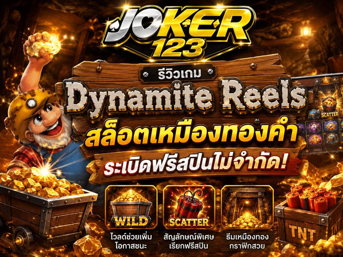 รีวิวเกม Dynamite Reels สล็อตเหมืองทองคำ
