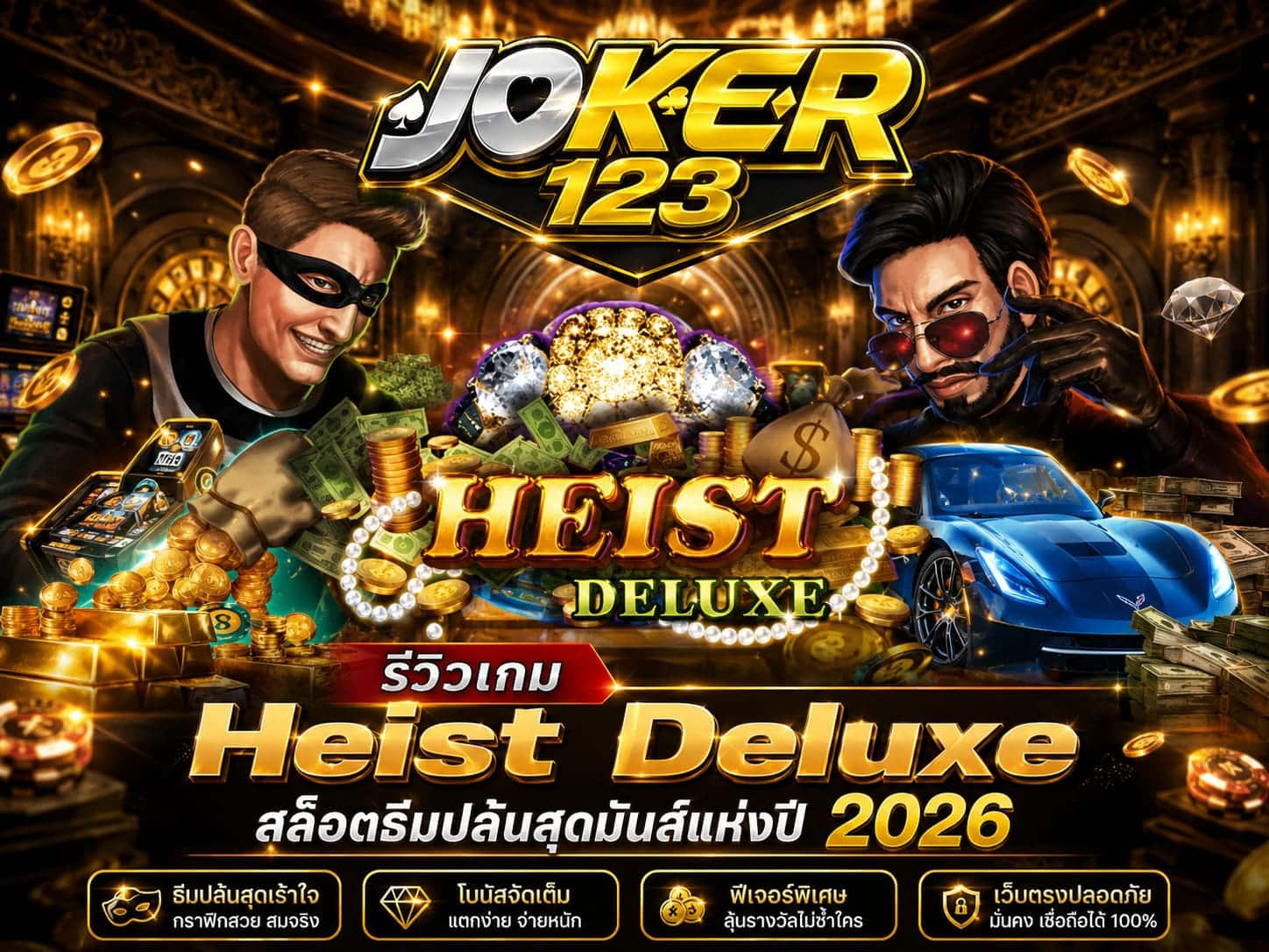 รีวิวเกม Heist Deluxe สล็อตธีมปล้น